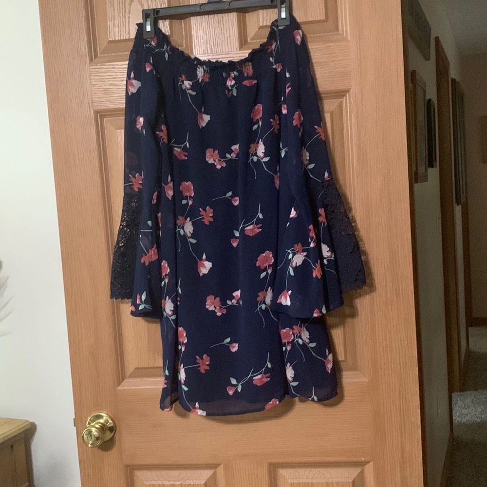 Sequin hearts off the shoulder dress